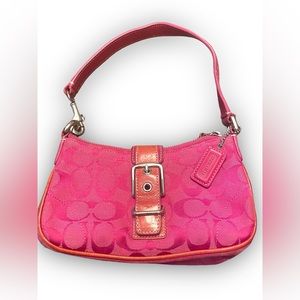 Early 2000’s fuchsia and orange coach hobo bag